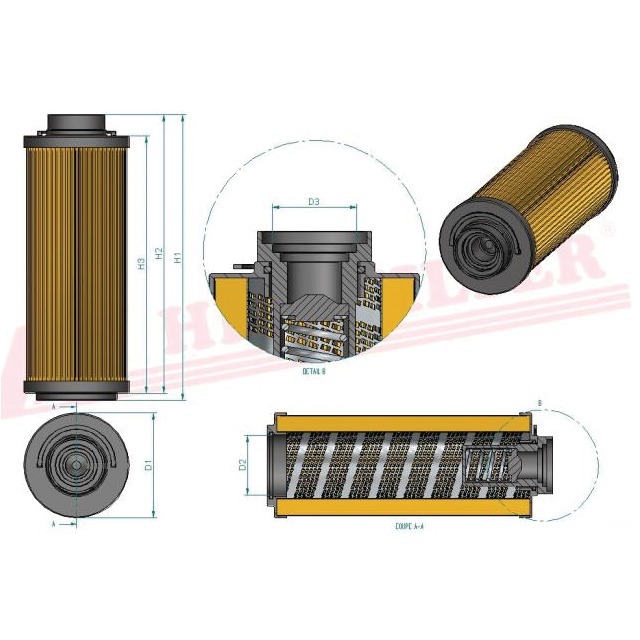 Filtre Hydraulique SH 63029 Hifi Filter référence fournisseur HIFSH63029